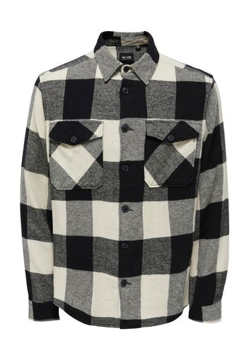 Only & Sons Camicia 'Milo'  nero / crema / grigio sfumato