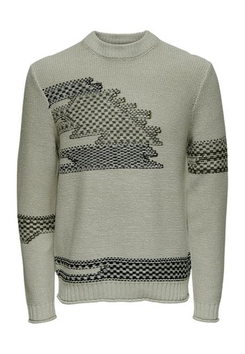 Only & Sons Pullover 'Elijah'  grigio / oliva / nero