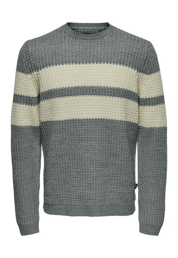 Only & Sons Pullover 'SAZLO'  grigio sfumato / bianco lana