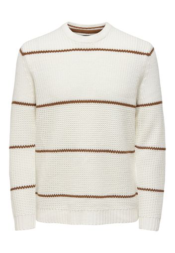 Only & Sons Pullover 'ADAM'  sabbia / bianco