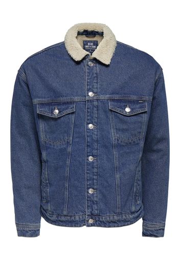 Only & Sons Giacca di mezza stagione 'Rick'  crema / blu denim