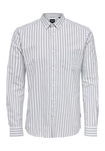 Only & Sons Camicia 'ALVARO'  verde scuro / bianco