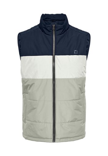 Only & Sons Gilet 'MELVIN'  beige / blu scuro / grigio chiaro