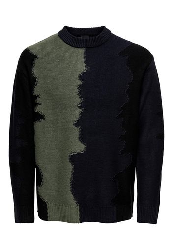 Only & Sons Pullover 'EMIR'  verde / nero