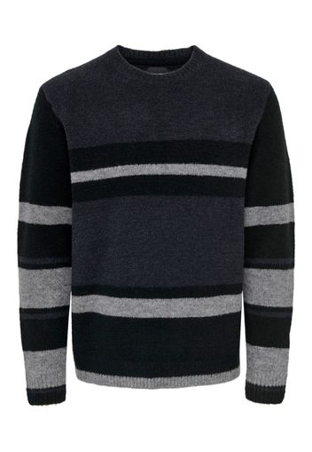 Only & Sons Pullover 'PATRICK'  grafite / grigio chiaro / nero