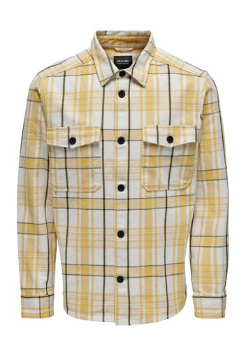 Only & Sons Camicia 'MILO'  arancione chiaro / nero / bianco