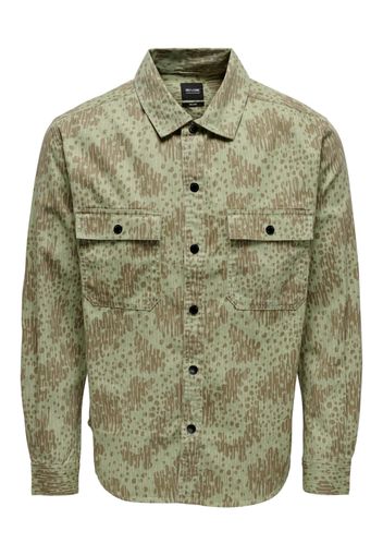 Only & Sons Camicia 'TEAM'  beige / verde