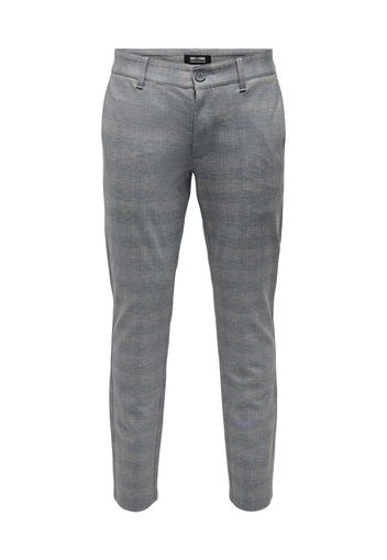 Only & Sons Pantaloni chino 'Mark'  navy / marrone / bianco