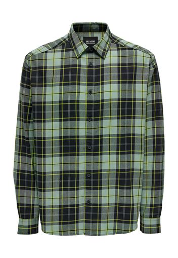 Only & Sons Camicia 'Yox Life'  verde pastello / verde chiaro / nero / bianco