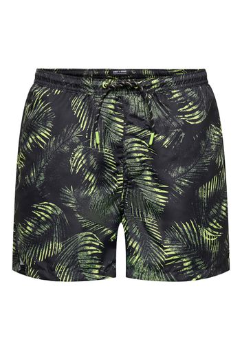 Only & Sons Pantaloncini da bagno 'TED'  verde chiaro / nero