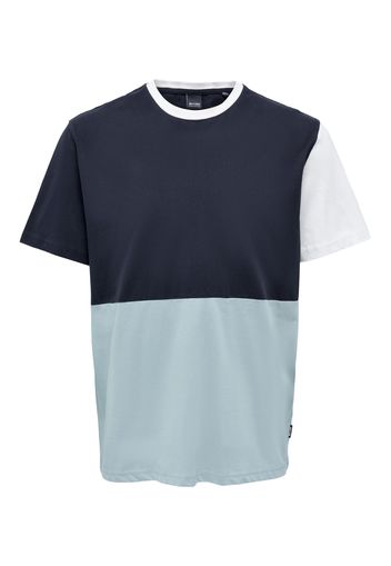 Only & Sons Maglietta 'PATRICK'  navy / blu pastello / bianco