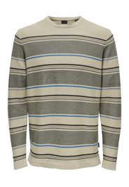 Only & Sons Pullover 'Pyton'  pietra / grigio scuro / nero / blu