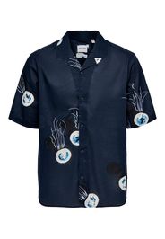 Only & Sons Camicia 'Keyo'  blu scuro / bianco