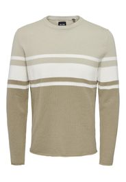 Only & Sons Pullover 'NIGUEL'  pietra / grigio chiaro / bianco