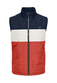 Only & Sons Gilet 'MELVIN'  navy / rosso / offwhite