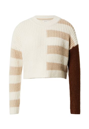 ONLY Pullover 'LALA'  crema / cappuccino / marrone scuro