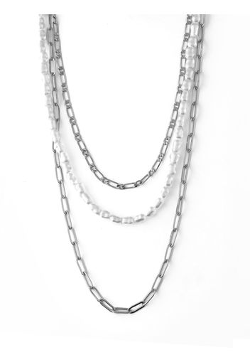 Orelia Collana  bianco perla / argento