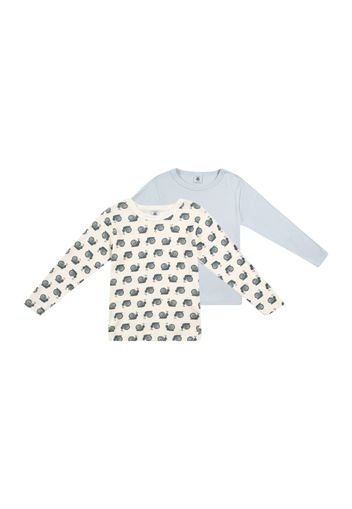 PETIT BATEAU Maglietta  blu chiaro / greige / bianco