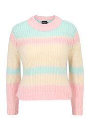 Pieces Petite Pullover 'Carman'  rosa / bianco / rosa / corallo