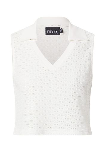 PIECES Top in maglia  bianco