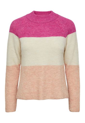 PIECES Pullover 'Ellen'  rosa sfumato / arancione sfumato / bianco lana