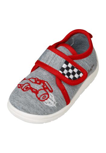 PLAYSHOES Ciabatta 'Rennwagen'  grigio / rosso / bianco / nero