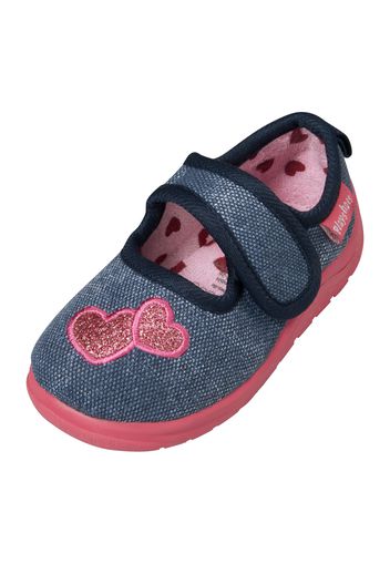 PLAYSHOES Ciabatta 'Herz'  blu denim / rosa