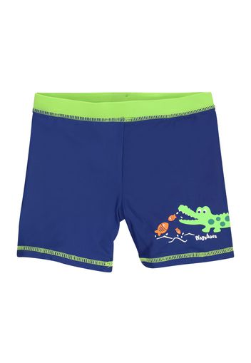 PLAYSHOES Pantaloncini da bagno 'Krokodil'  verde neon / blu reale / arancione pastello