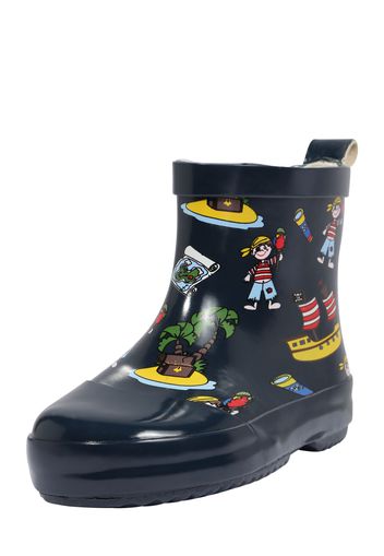 PLAYSHOES Stivale di gomma 'Pirateninsel'  marino / marrone / giallo / verde / rosso