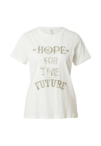 PULZ Jeans Maglietta 'HOPE '  bianco / cachi