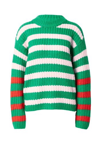 PULZ Jeans Pullover 'DONATELLA'  verde / rosso / bianco