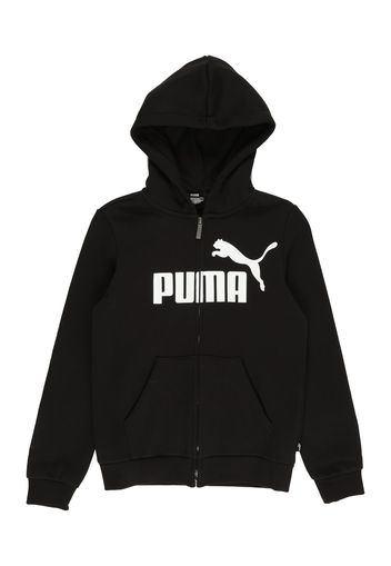 PUMA Giacca di felpa  nero / bianco