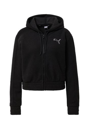 PUMA Giacca di felpa sportiva  nero / bianco