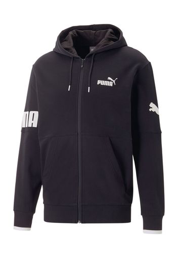 PUMA Giacca di felpa sportiva  nero / bianco