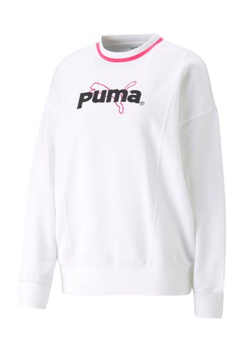 PUMA Felpa sportiva  rosa / nero / bianco