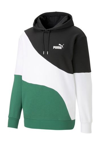 PUMA Felpa sportiva  verde / nero / bianco