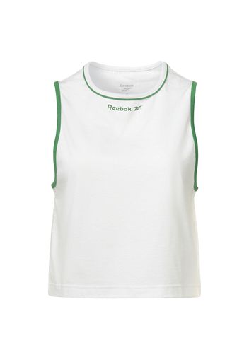 Reebok Sport Top sportivo  verde erba / bianco