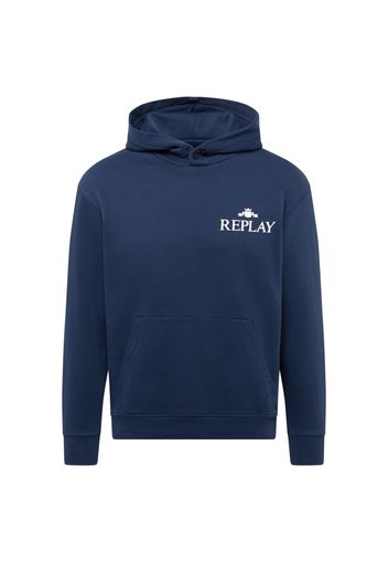 REPLAY Felpa  navy / bianco