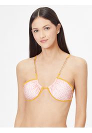 River Island Top per bikini  rosa / bianco / giallo oro