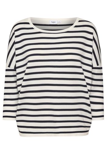 SAINT TROPEZ Pullover 'Mika'  bianco / nero