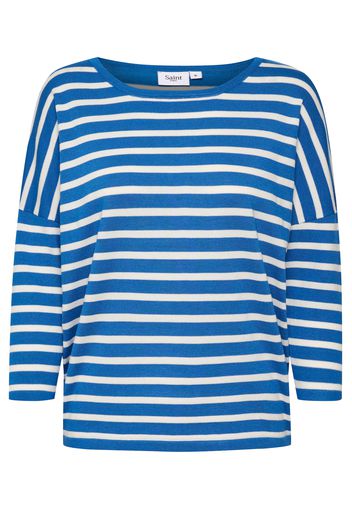 SAINT TROPEZ Pullover 'Mika'  blu / bianco