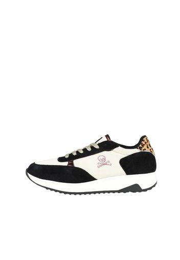 Scalpers Sneaker bassa 'Louise'  sabbia / marrone / rosso violaceo / nero / bianco