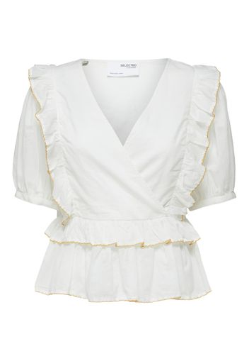 SELECTED FEMME Camicia da donna 'Duffy'  bianco / oro