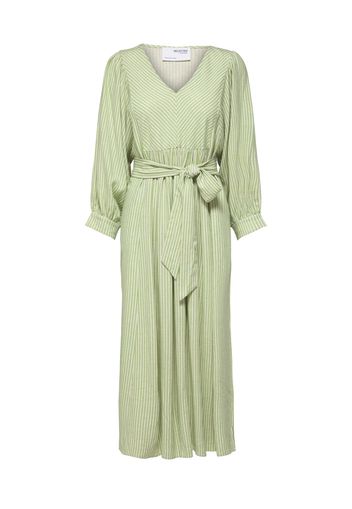 SELECTED FEMME Abito 'Geillis'  verde chiaro / beige