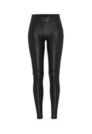 SELECTED FEMME Pantaloni 'SFSYLVIA MW STRETCH LEATHER'  nero