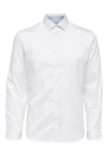 SELECTED HOMME Camicia  bianco / blu fumo