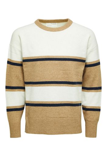 SELECTED HOMME Pullover 'Stace'  marrone / nero / crema