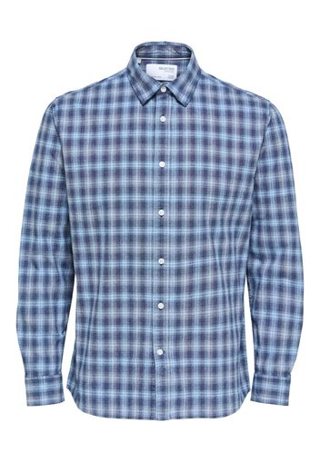 SELECTED HOMME Camicia 'REGADI'  blu / grigio / bianco