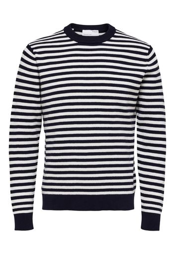 SELECTED HOMME Pullover 'Cardi'  blu notte / bianco