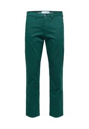 SELECTED HOMME Pantaloni chino 'Miles'  verde scuro / bianco